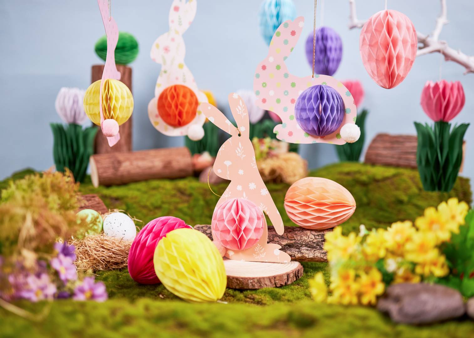 Top Easter Party Trends Party Decorations Bunny Easter Paper Honeycomb