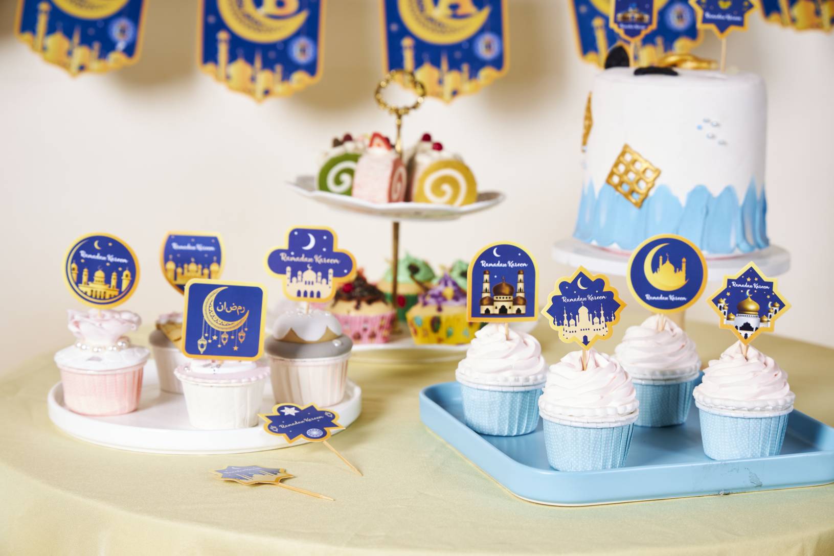 Eid Party Table decorations cupcake toppers
