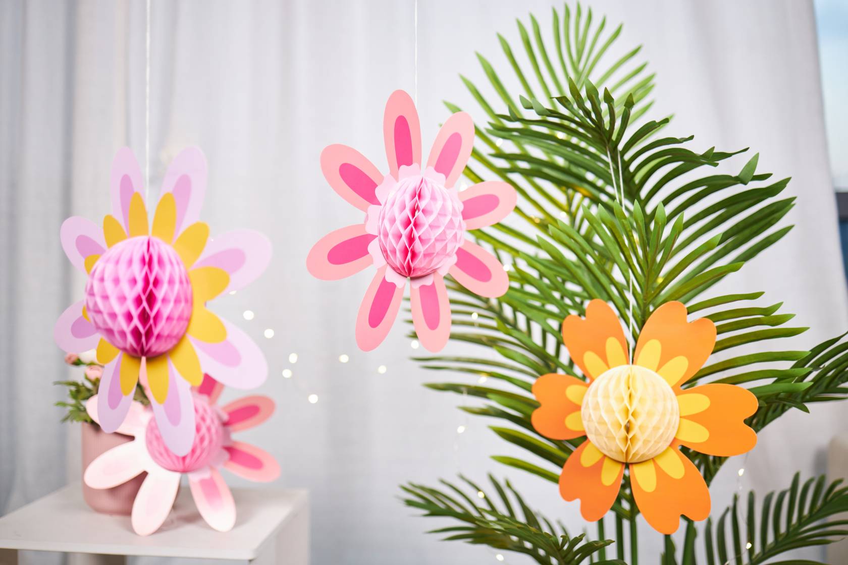 Floral Paper Honeycomb Decorations