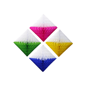 Gradient Two-Tone Diamond Honeycombs Paper Decorations