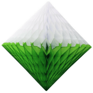 Green White Gradient Two-Tone Diamond Honeycombs Paper Decorations