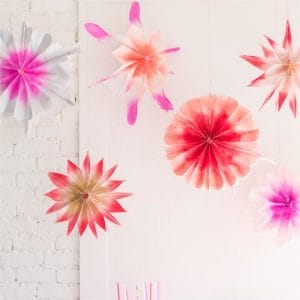 Handmade diy Crafts Paper Honeycomb Fan Gradient Traditional Tissue Paper Fans