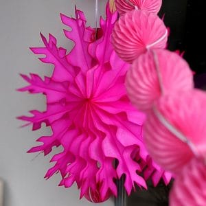 Hot Pink Tissue Paper Honeycomb Fan