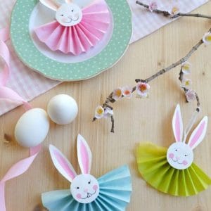 Paper Easter Bunny Handmade Paper Fan Bunny Decorations