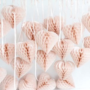 Paper Heart Honeycomb Custom Color Valentines Party Decorations