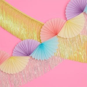 Pastel Paper Fan Garland Party Decorations