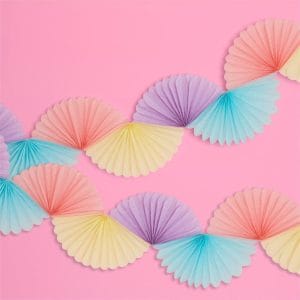 Pastel Paper Fan Garland Party Decorations Supplier