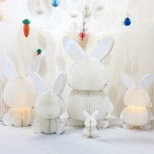Personalized Easter Bunny Paper Honeycomb Decor Standing Display