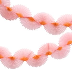 Pink Honeycomb Fan Garland Tissue Paper Decorations