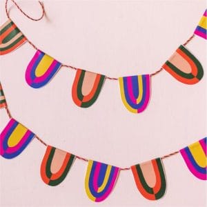Rainbow Party Birthday Suit Paper Garland Banners