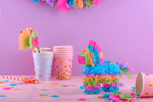 Traditional Mexican pinata in shape of donkey party decorations