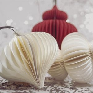 White Onion Paper Ornaments Scandi White Ornament Recyclable Ornaments