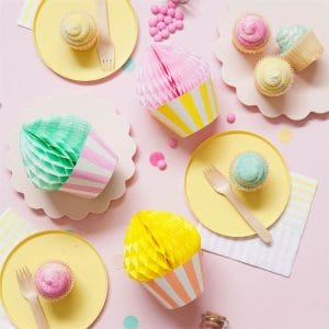 cupcake-party-ideas DIY Honeycomb Cupcakes Handmade Paper Crafts