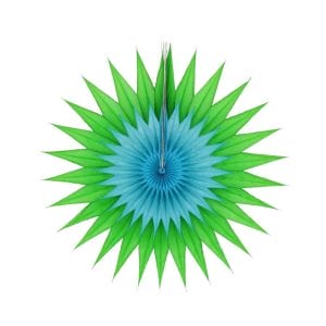 green blue Pointed Duo Gradient Color Fan Paper Decorations Manufacturer