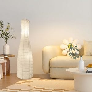 Bespoke Handcrafted Rice Paper Vase Shape Floor Lamps Wholesale