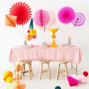 Bunch Of Honeycomb Balls Decorative Paper Fan Decorations Set