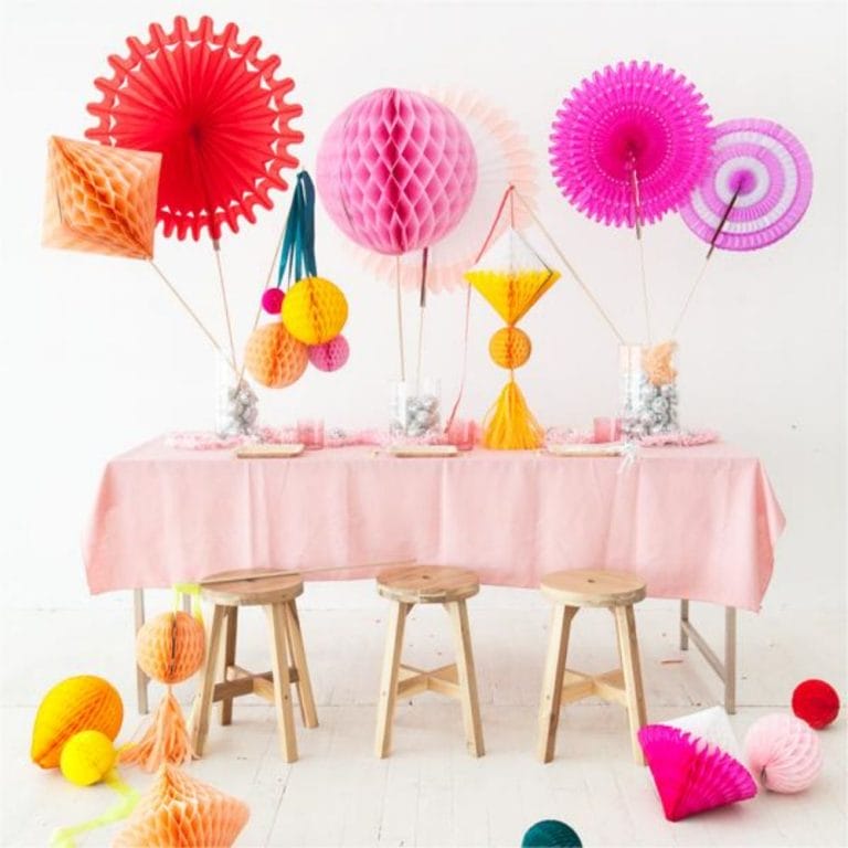 Bunch Of Honeycomb Balls Decorative Paper Fan Decorations Set