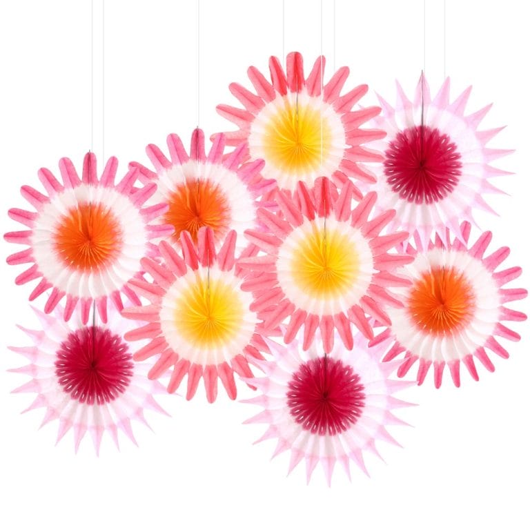 Custom-made Dip Dye Ombre Tissue Paper Flower Fan Decorations Set