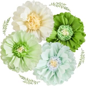 Customized Giant Green Crepe Paper Flowers Wholesale