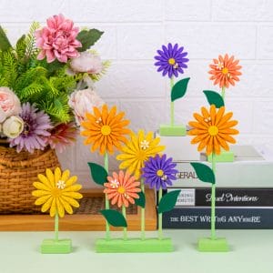 Customized Spring Daisy Paper Decor for Wooden Tiered Tray Table Settings