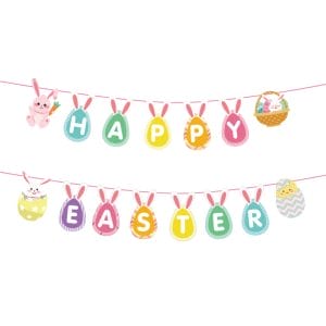Cute Bunny Happy Easter Party Banner Easter Decorations Wholesale