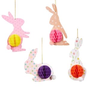 Easter Bunny Centerpieces with Paper Honeycomb Tail Ornaments Wholesale