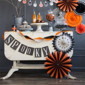 Halloween Party Pinwheel Backdrop Paper Rosette Fan