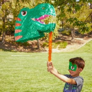 Kids Large Dinosaur Pinata Set with Blindfold and Stick