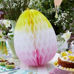 Large Pastel Ombre Honeycomb Egg Ornaments