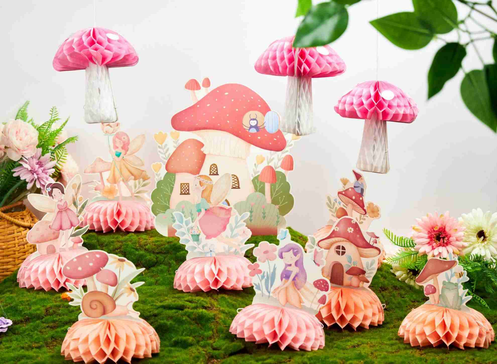 Pastel Color Palette mushroom fairy themed decorations