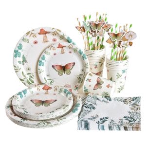Personalised Spring Butterfly Themed Paper Tableware Sets Wholeslae