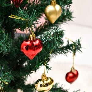 Plastic Heart shaped Christmas Ball Pendant Ornaments