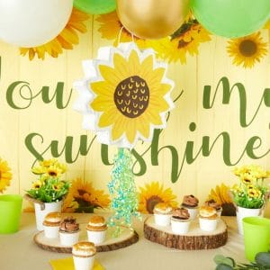 Pull String Sunflower Pinata for Sunshine Floral Birthday