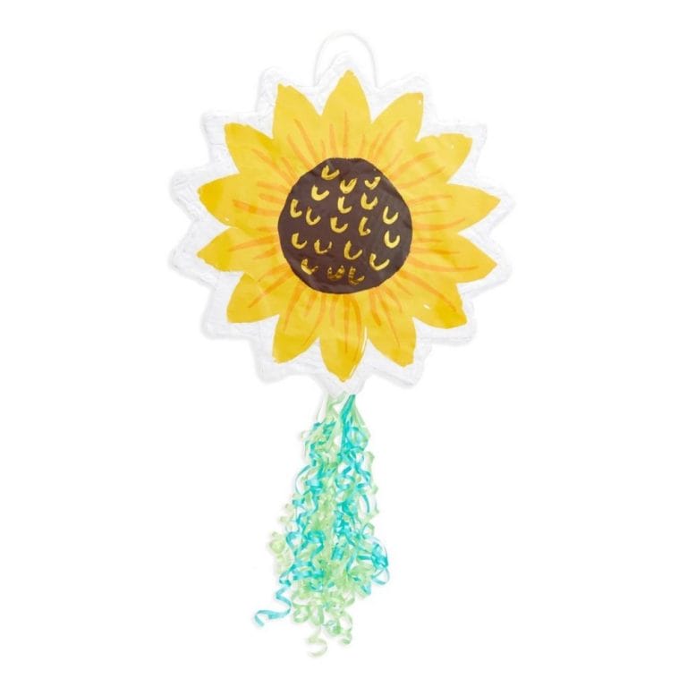 Pull String Sunflower Pinata for Sunshine Floral Birthday Partys