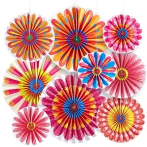 Spring Flower Colorful Paper Fans Decorations Floral Party Supplies Wholesale