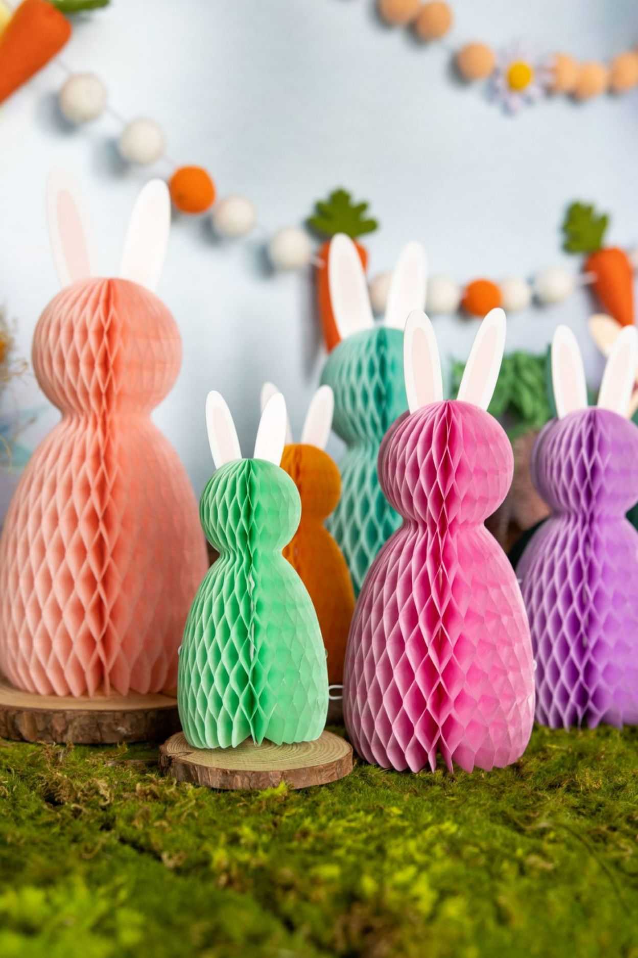 Sunbeauty Party Manufacturer Easter Bunny Honeycomb Ornaments