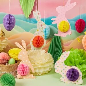 Wholesale Distributor of Easter Bunny Decorations featuring Paper Honeycomb Tails