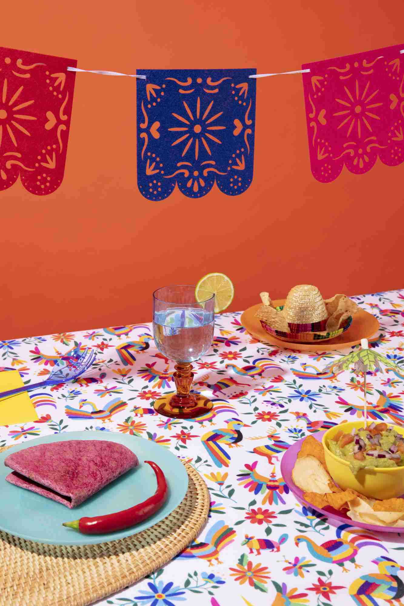 beautiful mexican party decoration with food