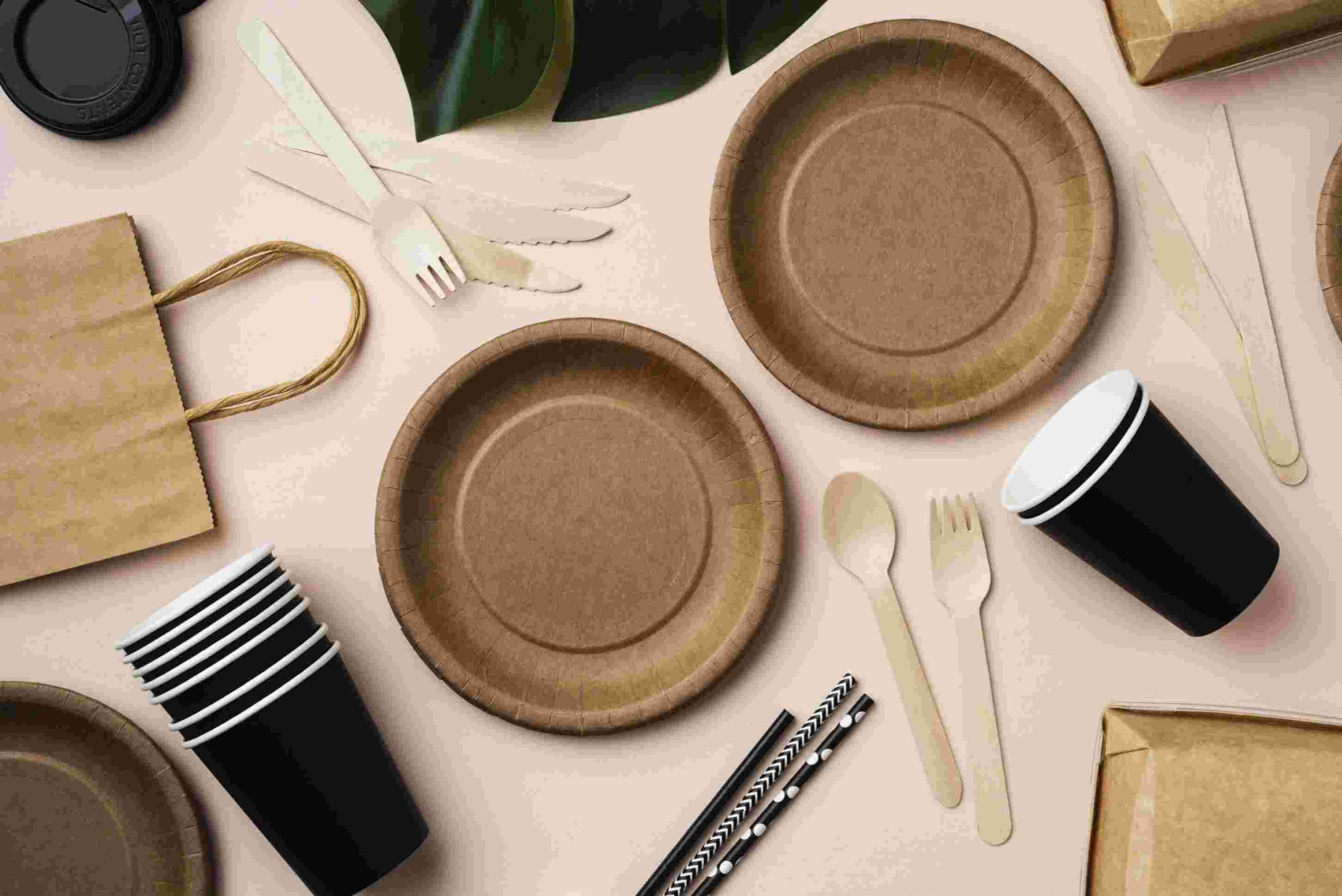 composition different eco friendly tableware scaled