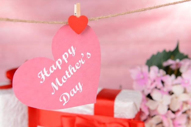 happy mothers day message written paper heart with flowers pink