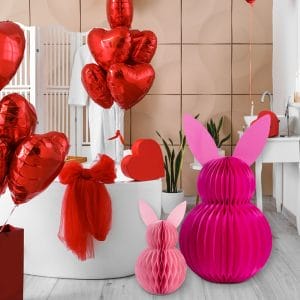 large Easter bunny paper honeycomb centerpieces