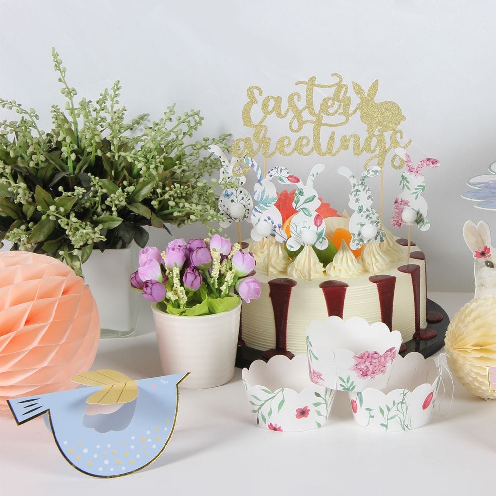 pastel color Easter table decorations