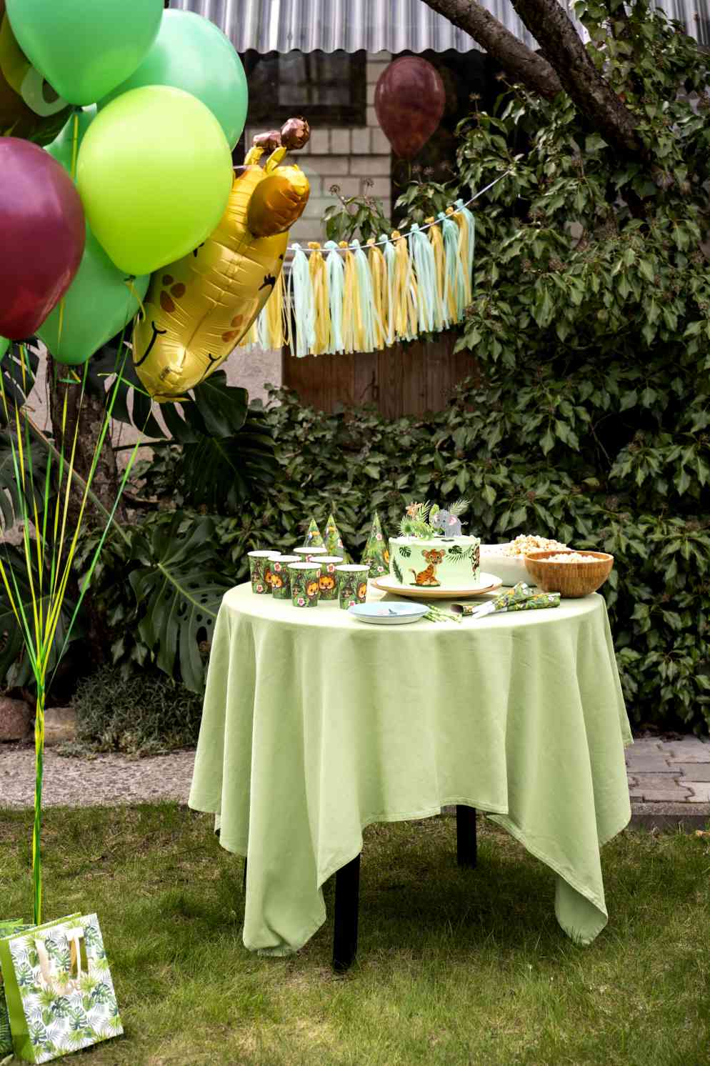 tropical paradise party decoration kids having fun jungle themed party