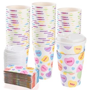 Biodegradable Coffee Cups Valentines Day Disposable Coffee Cups With Lids And Sleeves
