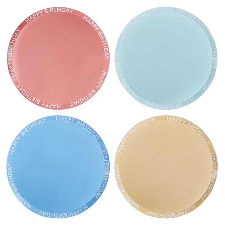 Bright Color Eco Friendly Personalized Birthday Paper Plates