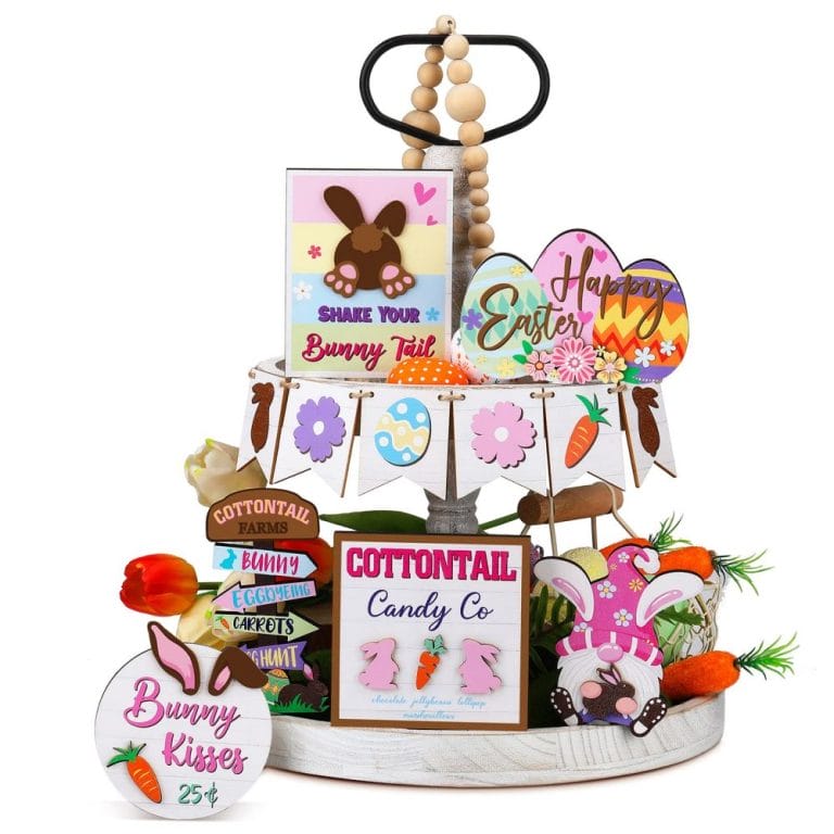 Bulk Easter Decorations Farmhouse Mini Easter Tiered Decorative Trays