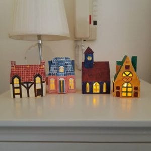 Custom Make Your Own Four Houses Craft Kit Retro Decorations