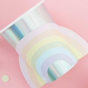 Custom Printed Disposable Pastel Iridescent Cups