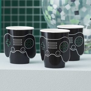 Custom cardboard cups with pop out game controller design paper cups