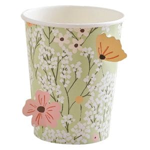 Customized Paper Cups Pop Out Floral Baby Shower Cups